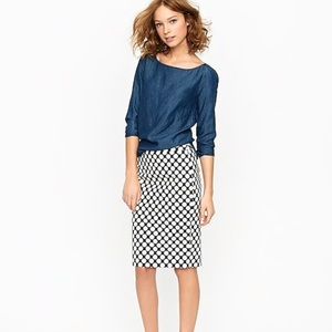 J.Crew Factory Pencil Skirt Pop Art Polkadot